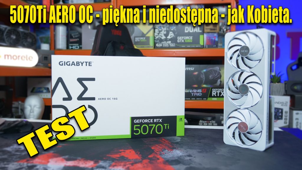 Jak już uda się Wam upolować RTX5070Ti, to polecam ten model od Gigabyte - RTX5070Ti Aero OC - nie tylko jest ładna ale też chłodna, cicha i pięknie się podkręca doganiając RTX 4080 Super. Zapraszam na test i pomiar temp kabla 12VHPWR.   #rtx5070ti #aero #test #recenzja #temp #oc #12vhpwr #12v2x6 #wPodczerwieni #vbt #vbtpc #morelenet